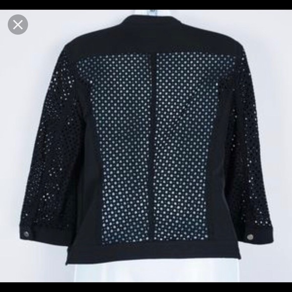 Chico’s Diamond Mesh Moto Jacket sz2 NWOT - Picture 3 of 4